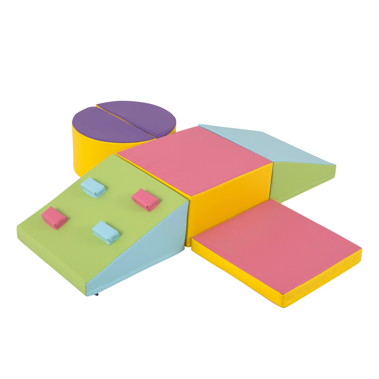 PU Leather Foam Climbing Set for Kids with Cuboids and Triangles